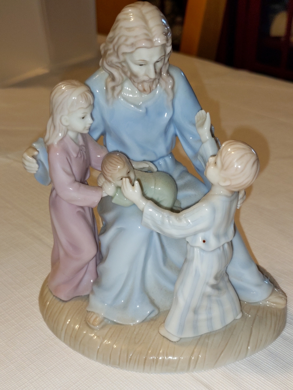 Jesus with Children - Valencia Collection Roman Inc. 1998 Fine Porcelain - 5.5"
